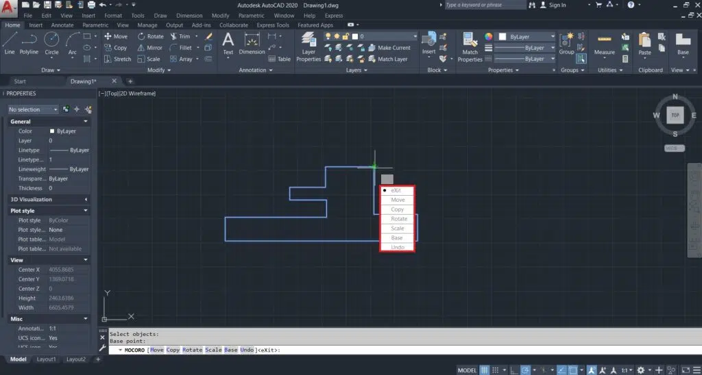 دستور MOCORO در اتوکد