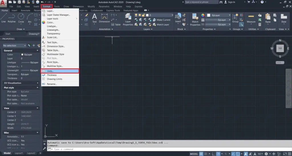 تنظیم واحد اندازه گذاری در اتوکد