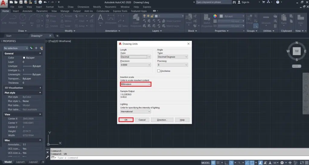 تنظیم واحد اندازه گذاری در اتوکد