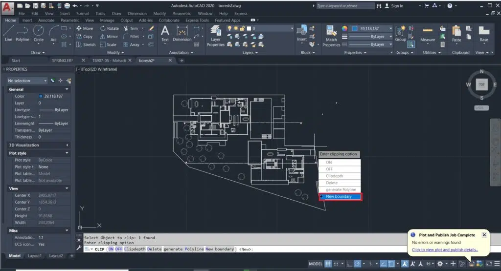 ترسیم سریع برش در اتوکد