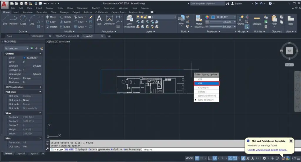 ترسیم سریع برش در اتوکد