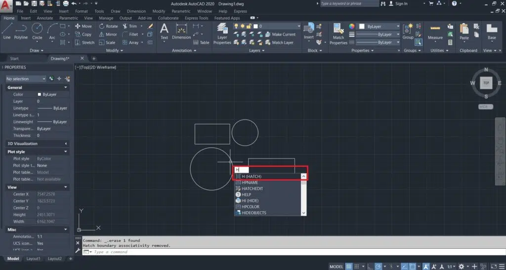هاشور زدن در اتوکد (دستور Hatch)
