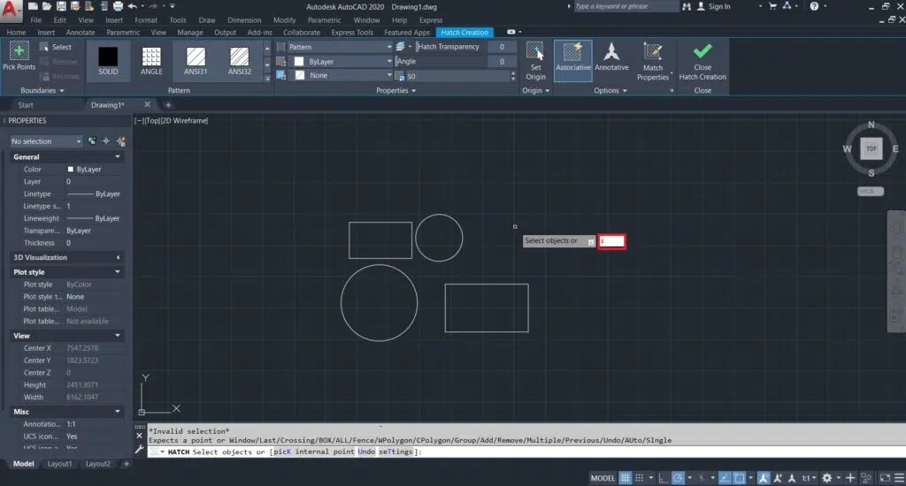 هاشور زدن در اتوکد (دستور Hatch)