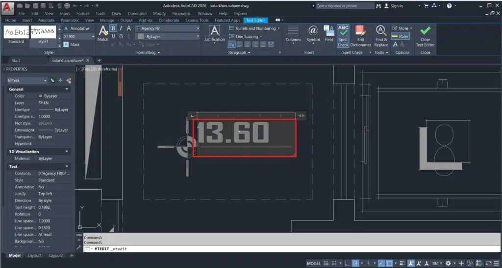 نوشتن علامت مثبت و منفی در اتوکد