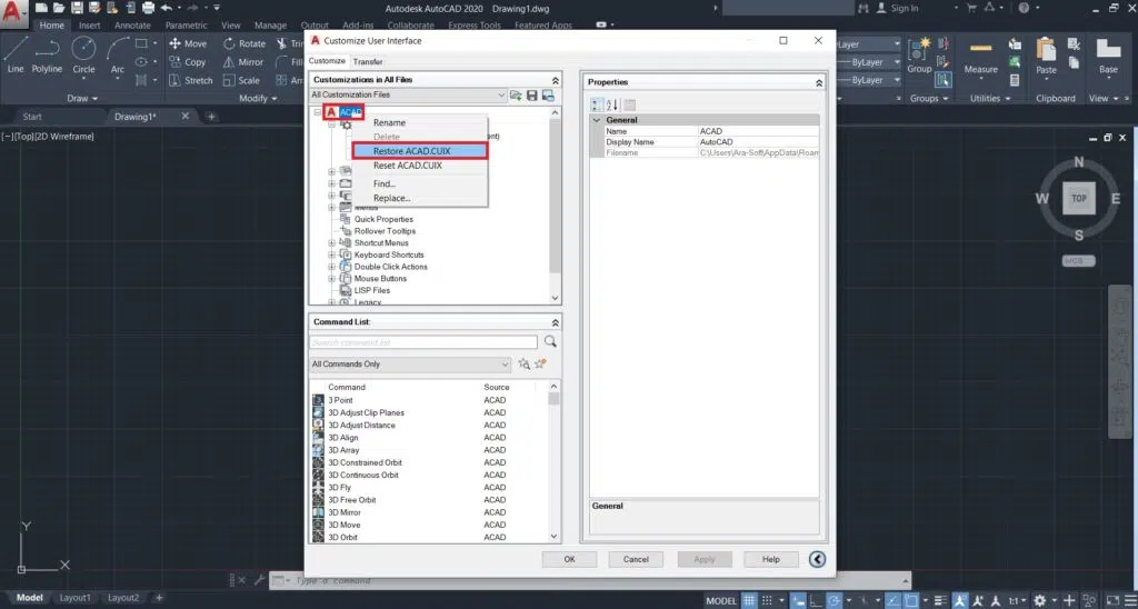 حل مشکل عدم نمایش Ribbon در اتوکد