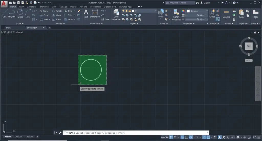 تغییر مقیاس نقشه در اتوکد با دستور scale