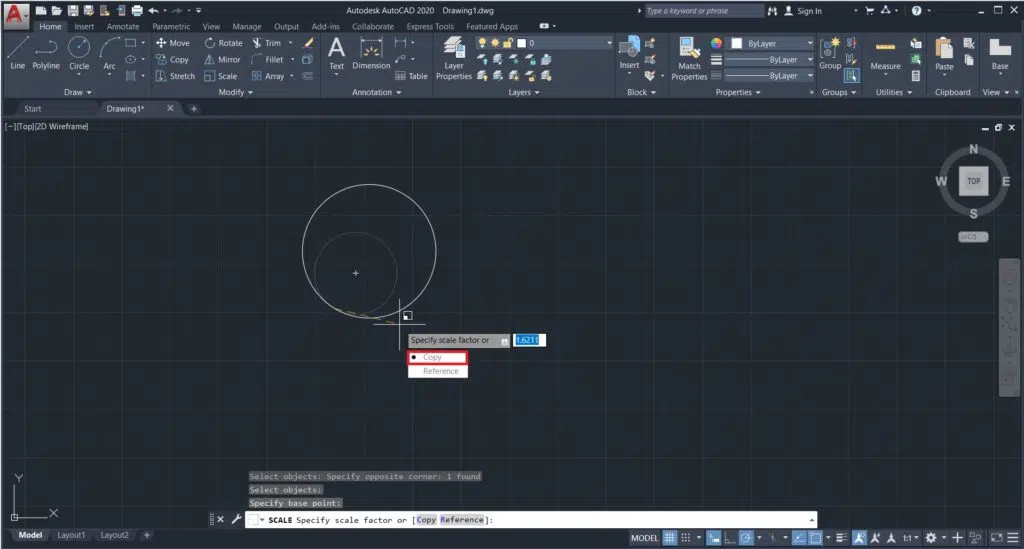 تغییر مقیاس نقشه در اتوکد با دستور scale