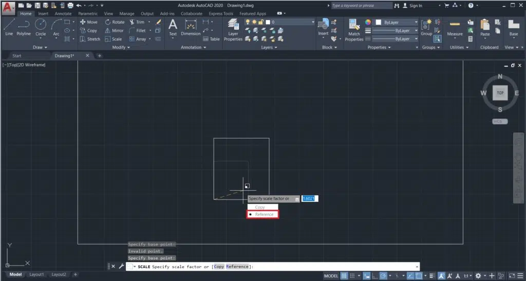 تغییر مقیاس نقشه در اتوکد با دستور scale