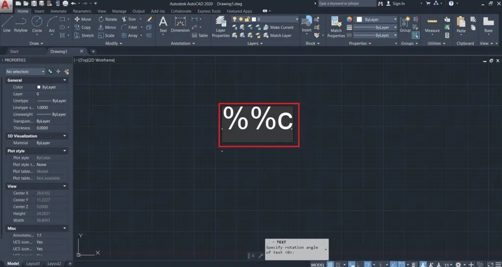 تایپ علامت قطر در اتوکد