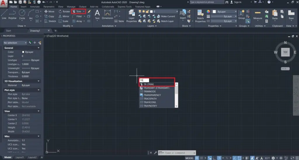 دستور Trim و Extend در اتوکد