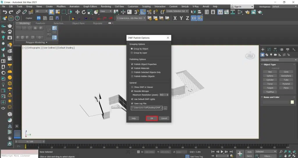 تبدیل فایل تری دی مکس به اسکچاپ