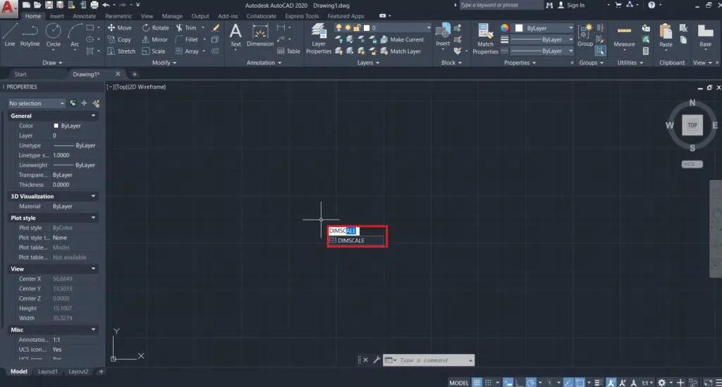 تغییر اسکیل Dimension در اتوکد (دستور Dimscale)
