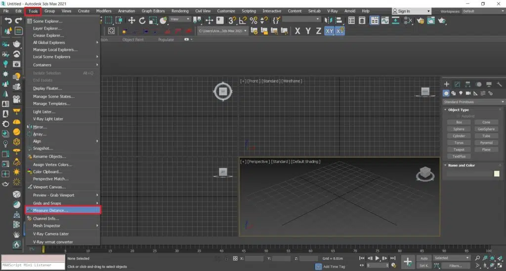 اندازه گیری در تری دی مکس