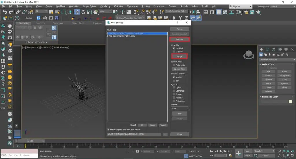 پاک کردن آبجکت XRef در تری دی مکس