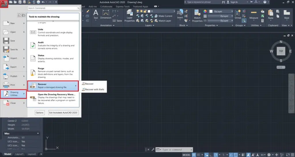 بازیابی (recovery) فایل اتوکد