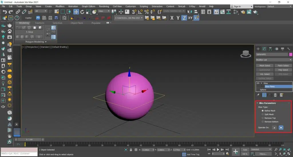 آموزش مدیفایر Slice در تری دی مکس