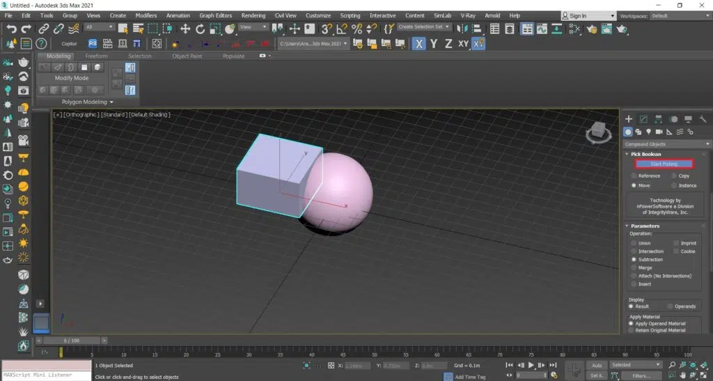 دستور Pro Boolean در تری دی مکس