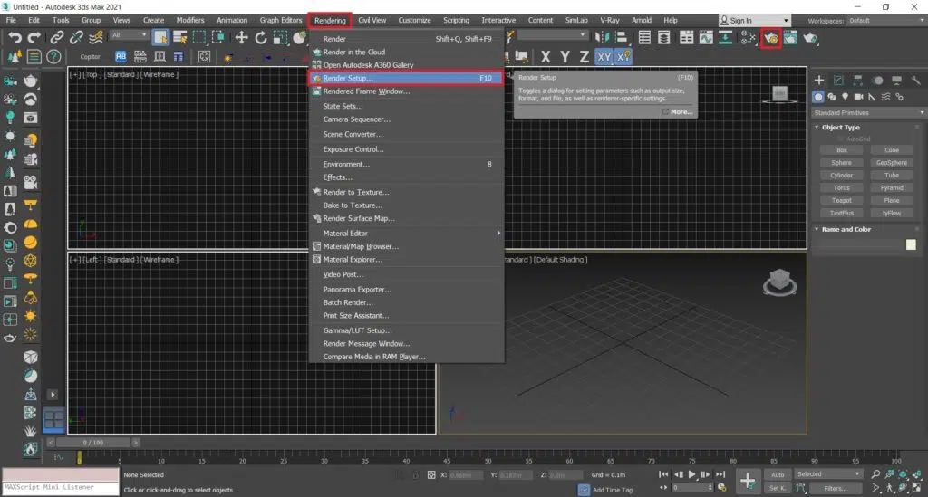 فعالسازی ویری برای رندر در تری دی مکس